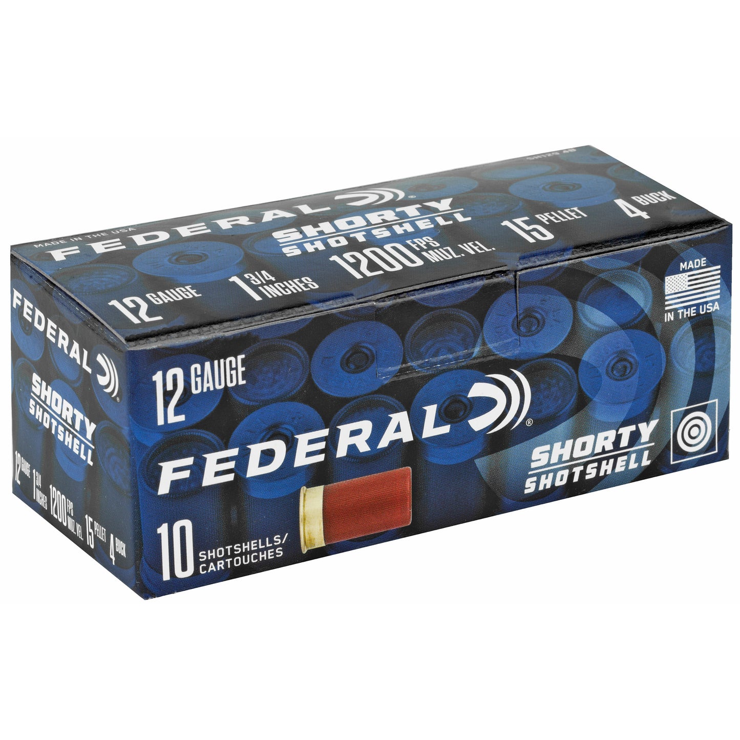 Federal, Shorty Shotshell, 12 Gauge 1.75", #4 Buckshot (10 Round Box)