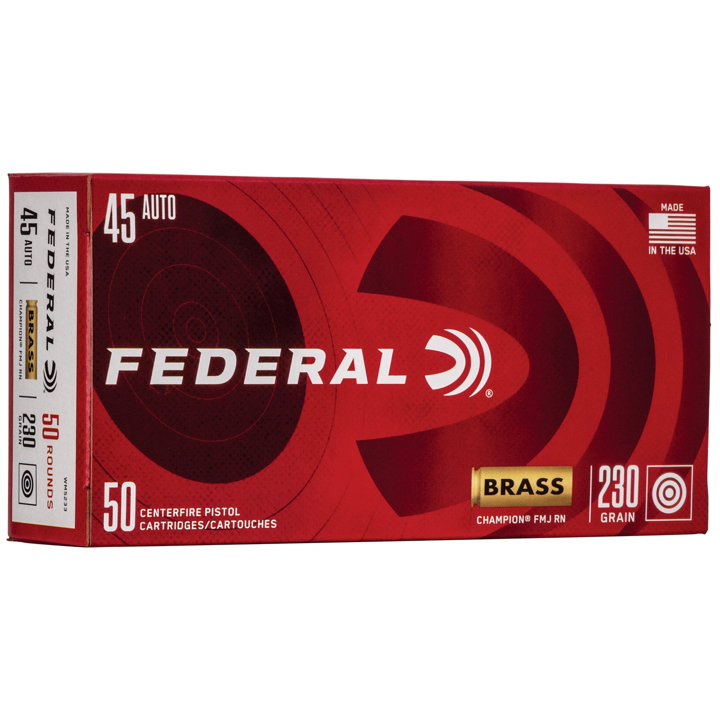 Federal Champion 45acp 230gr | FMJ | Brass (50 Round Box)
