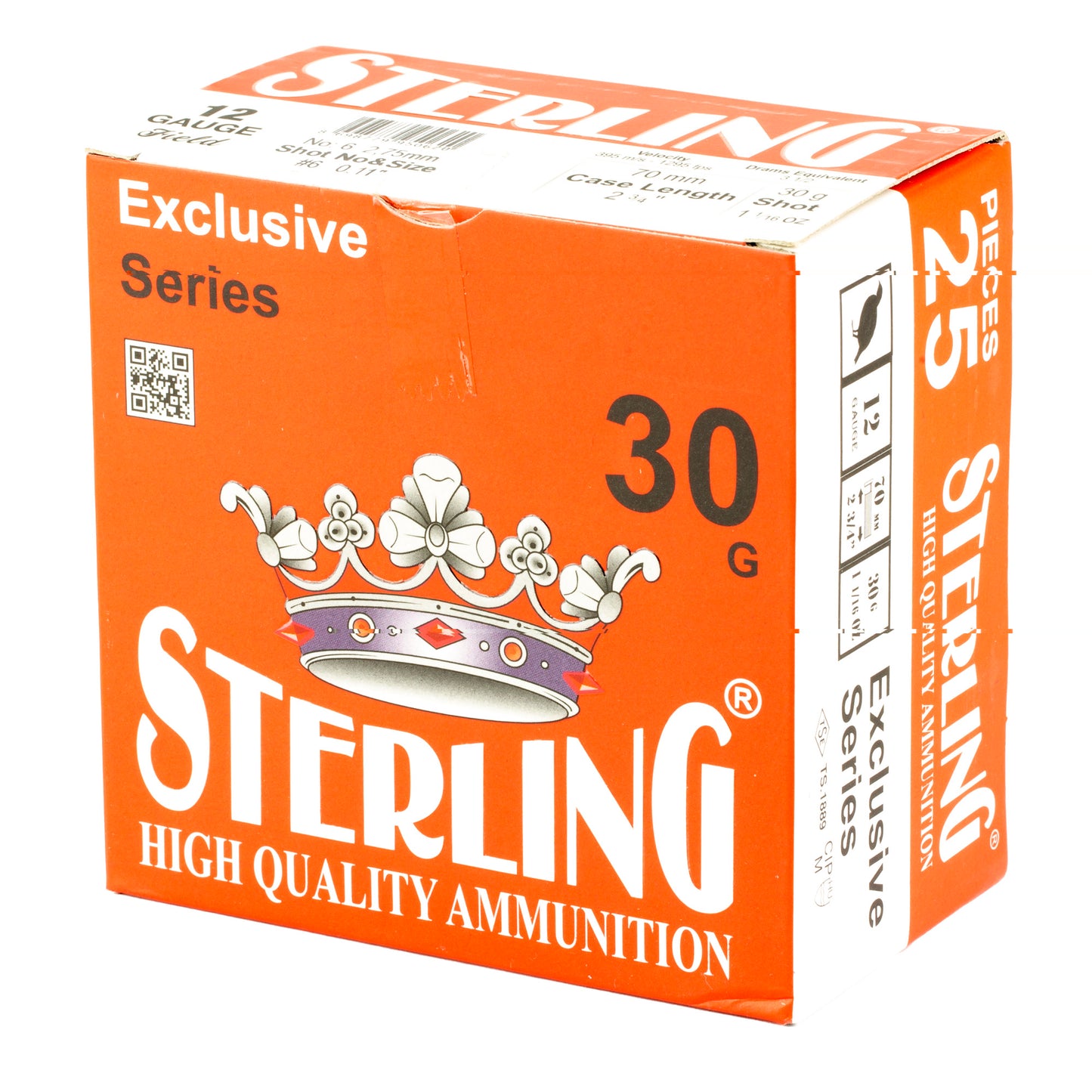 Sterling, Exclusive Series, 12 Gauge 2.75", #6, 1 1/6 oz, Shot Shell (25 Round Box)