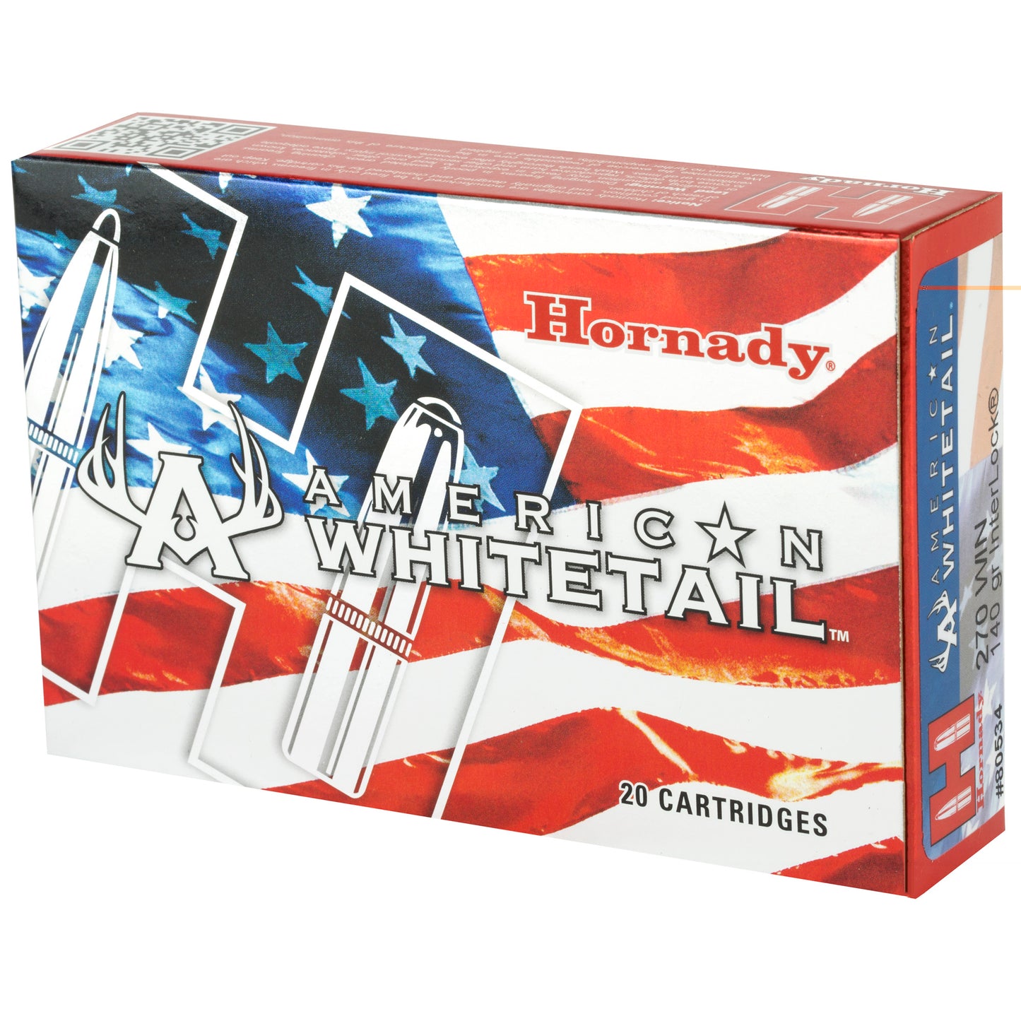 Hornady, American Whitetail, 270 Win, 140 Grain, InterLock (20 Round Box)