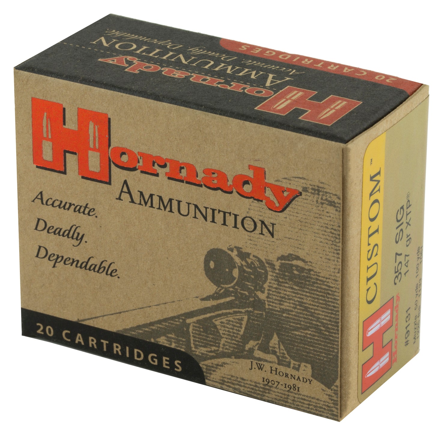 Hornady, Custom, .357 Sig, 147 Grain | Extreme Terminal Performance, XTP | 20 Rounds per Box
