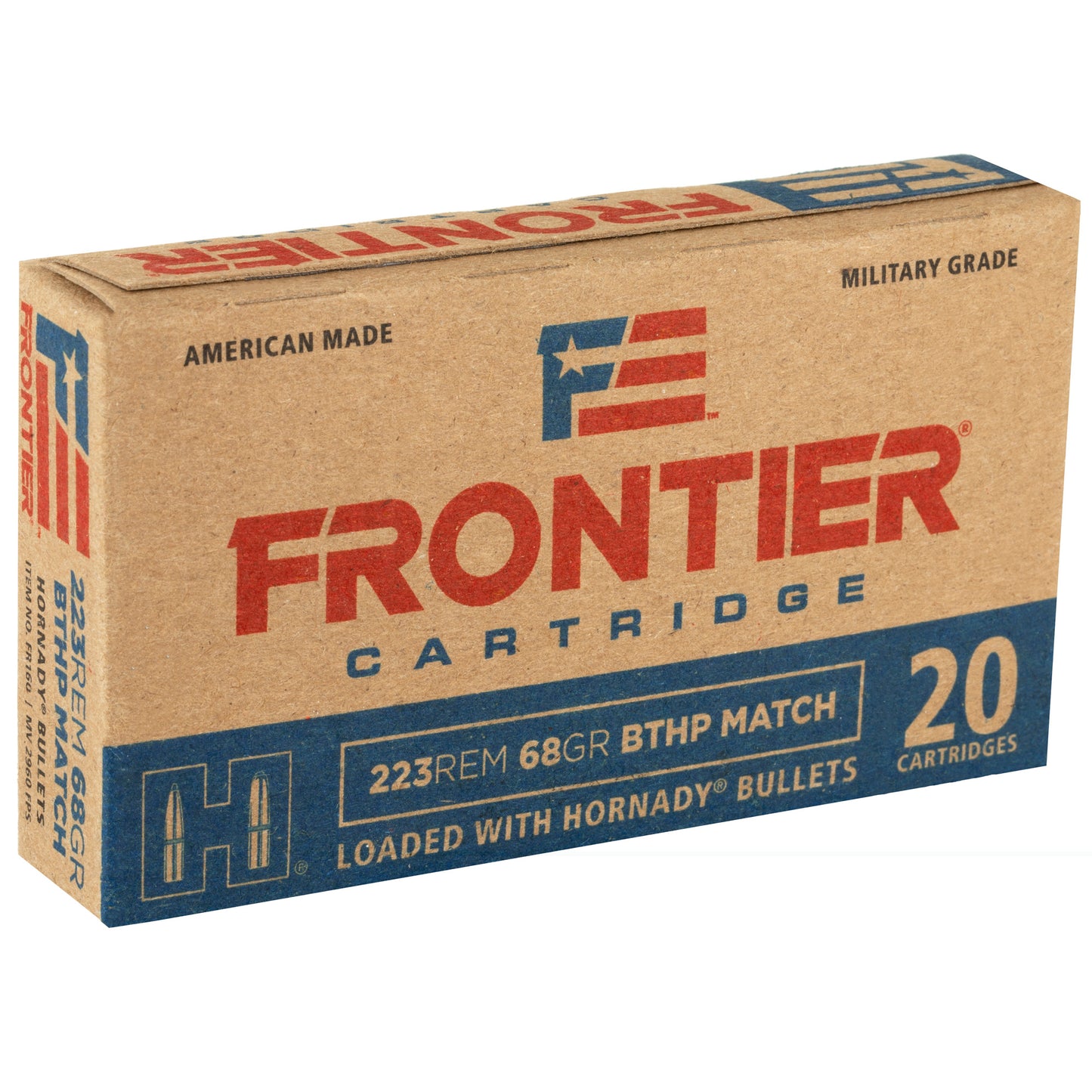 Frontier Cartridge, Lake City, .223 Rem, 68 Grain | BTHP | (20 Round Box)
