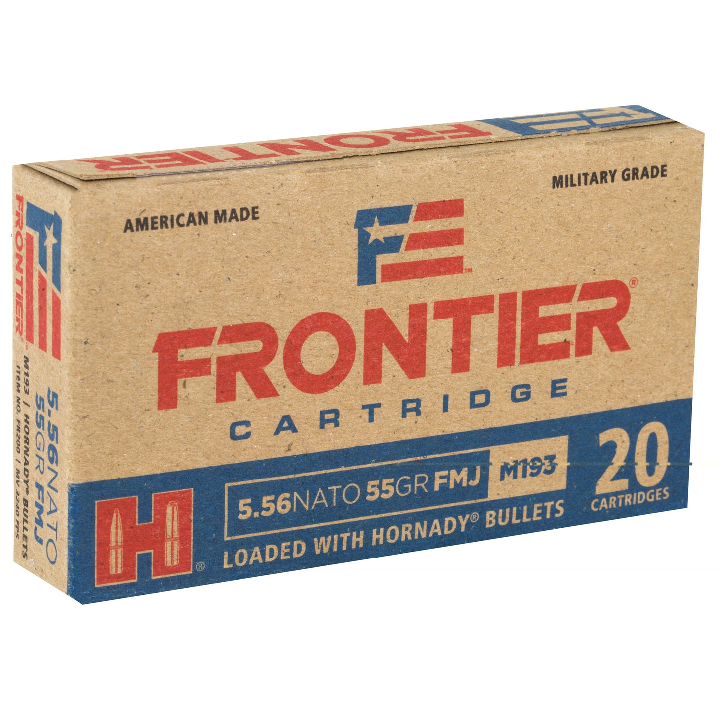 Frontier Cartridge, Lake City, 5.56 NATO, 55 Grain, FM193 | FMJ | (20 Round Box)