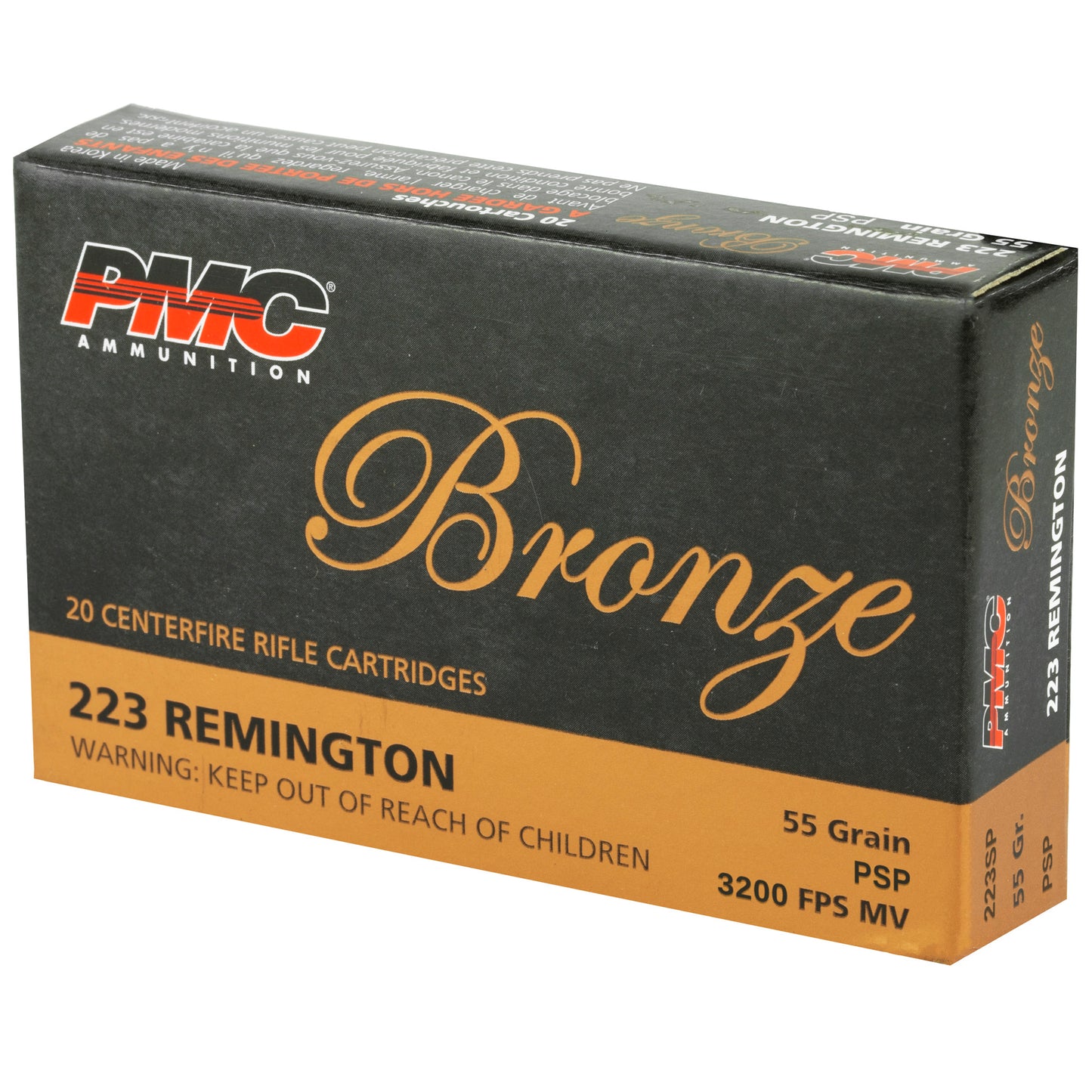 PMC Ammunition, Bronze, 223 Remington, 55 Grain | Soft Point | (20 Round Box)