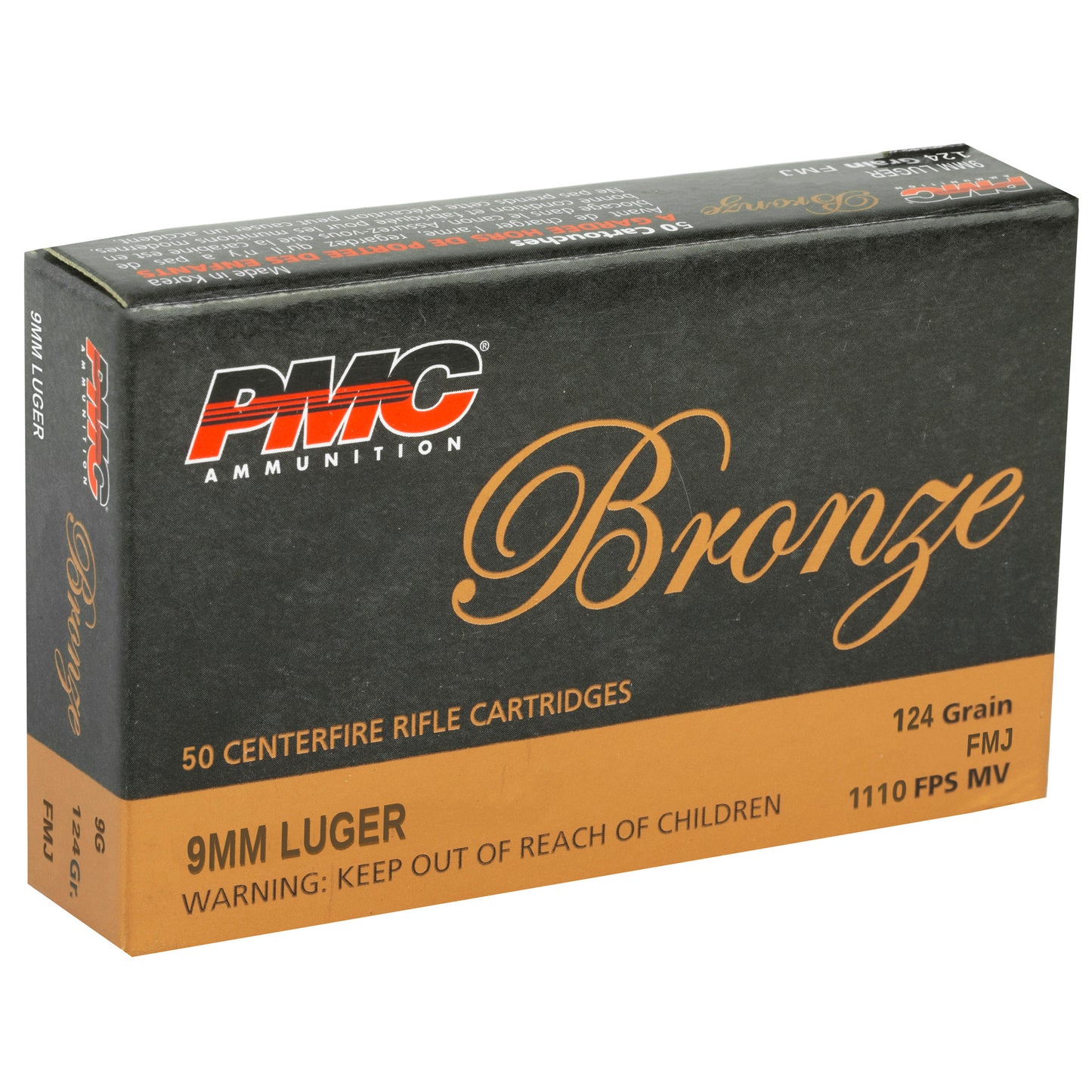 PMC Bronze, 9mm Luger, 124 Grain | Full Metal Jacket, FMJ | 50 Round Box