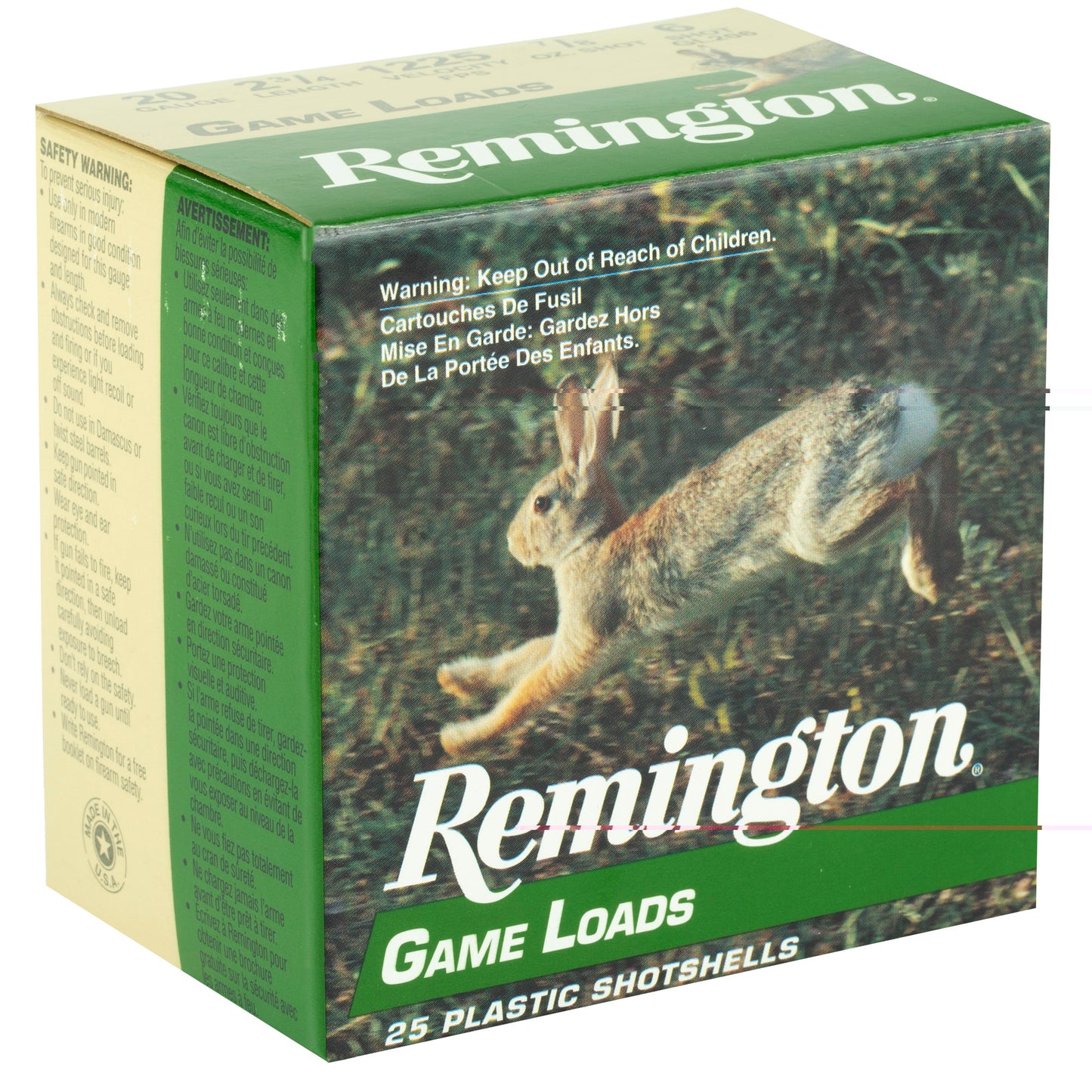 Remington, Game Load, 20 Gauge, 2.75", #6, 3.25 Dr, 7/8 oz. (25 Round Box)