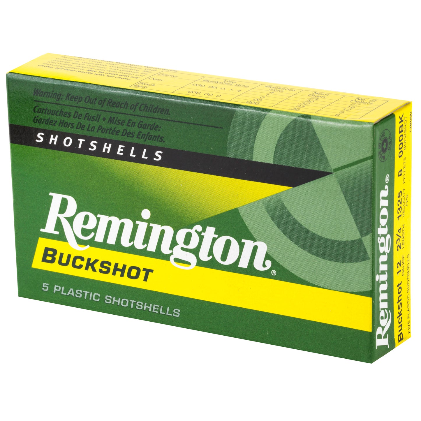 Remington, Express, 12 Gauge, 2.75", 000 Buck, 3 Dram, Buckshot, 10 Pellets (5 Round Box)