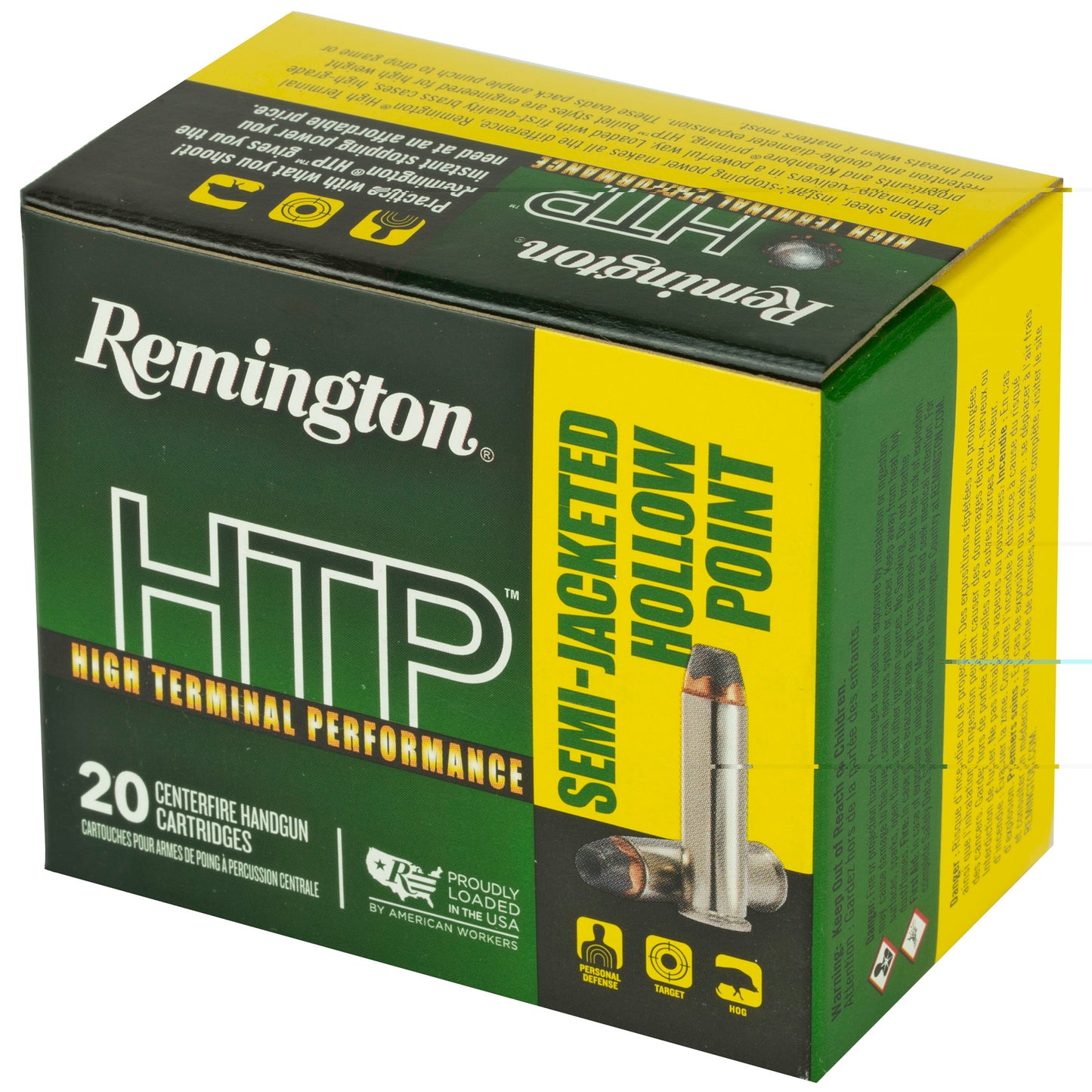 Remington, High Terminal Performance, HTP, 38 Special, SPL , 125grain, Semi Jacketed Hollow Point, SJHP, 20 Rounds per Box