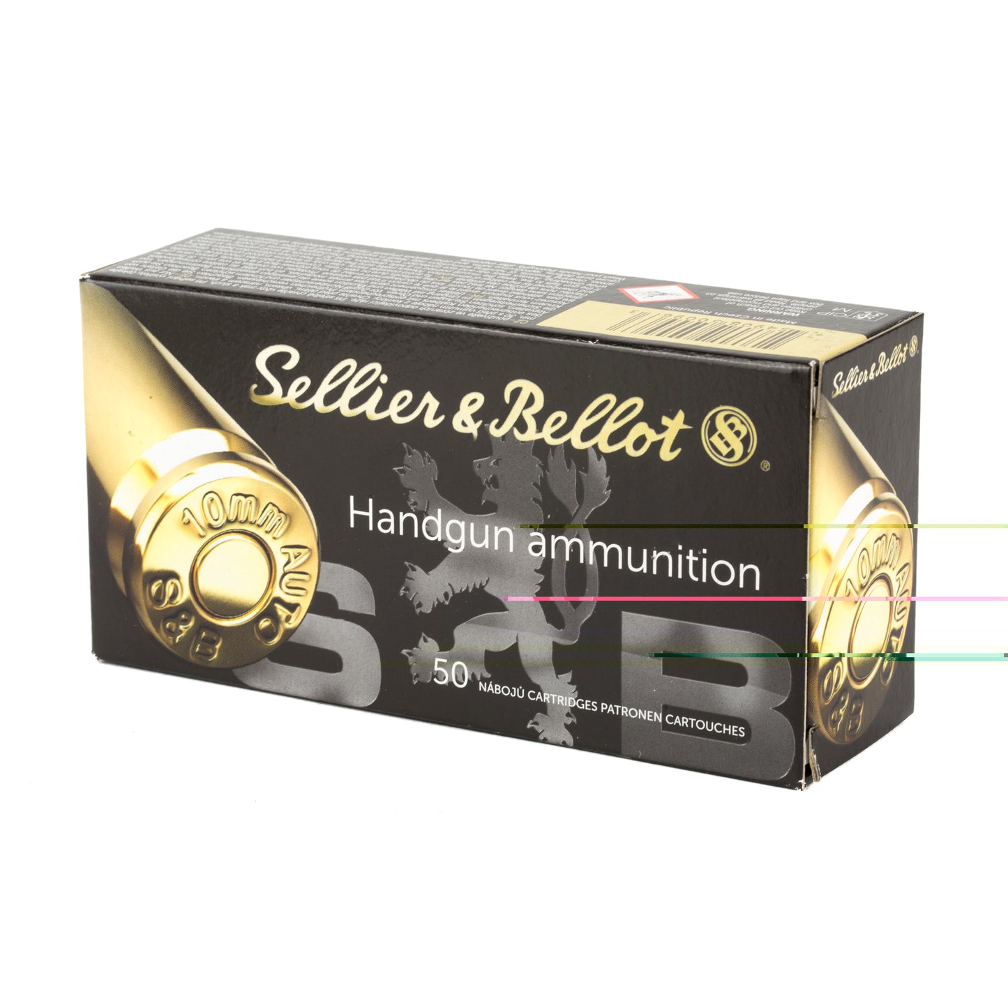 Sellier & Bellot 10mm, 180grain, Jacketed hollow point, JHP, 50 Rounds per Box