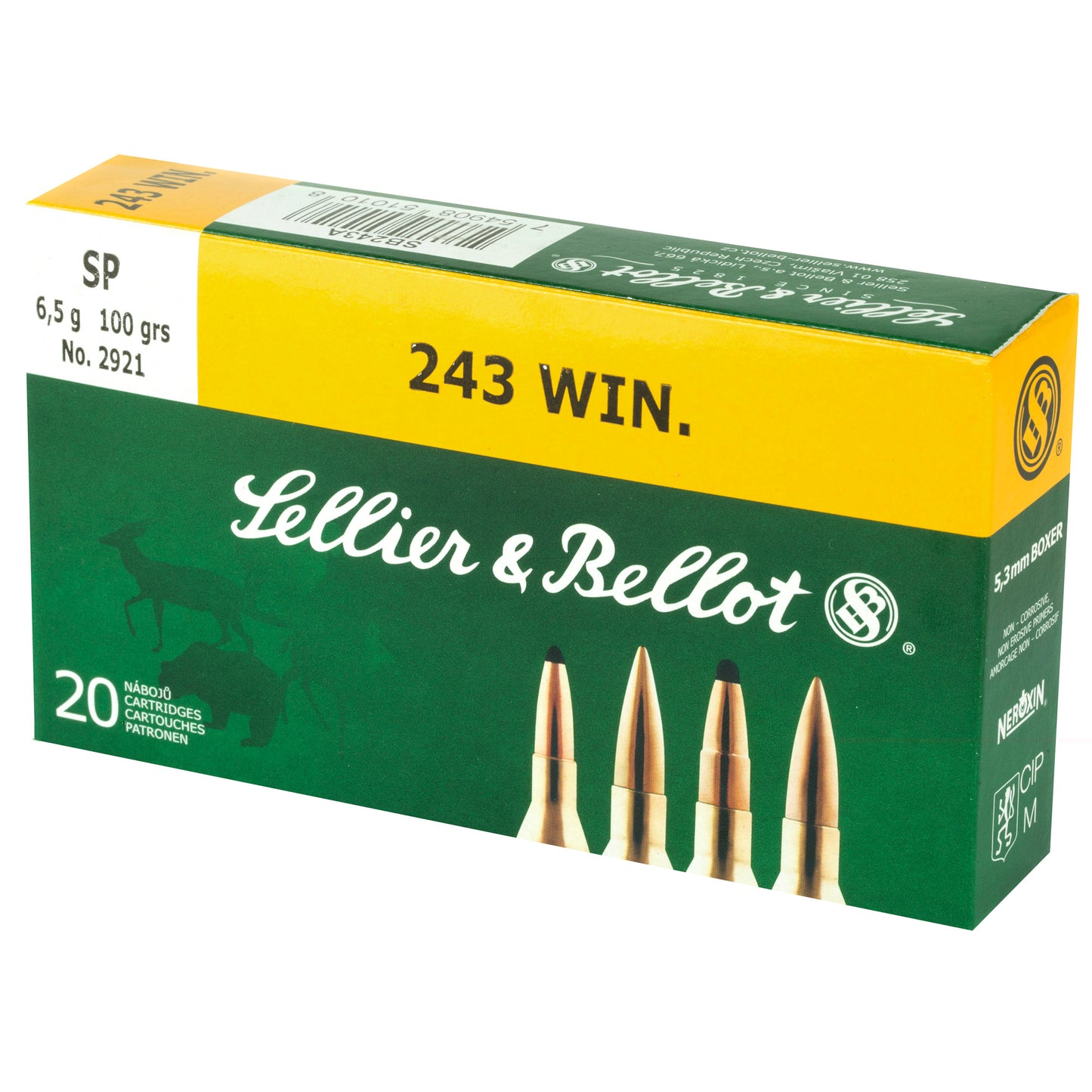 Sellier & Bellot, Rifle, 243WIN, 100 Grain | SP | (20 Round Box)