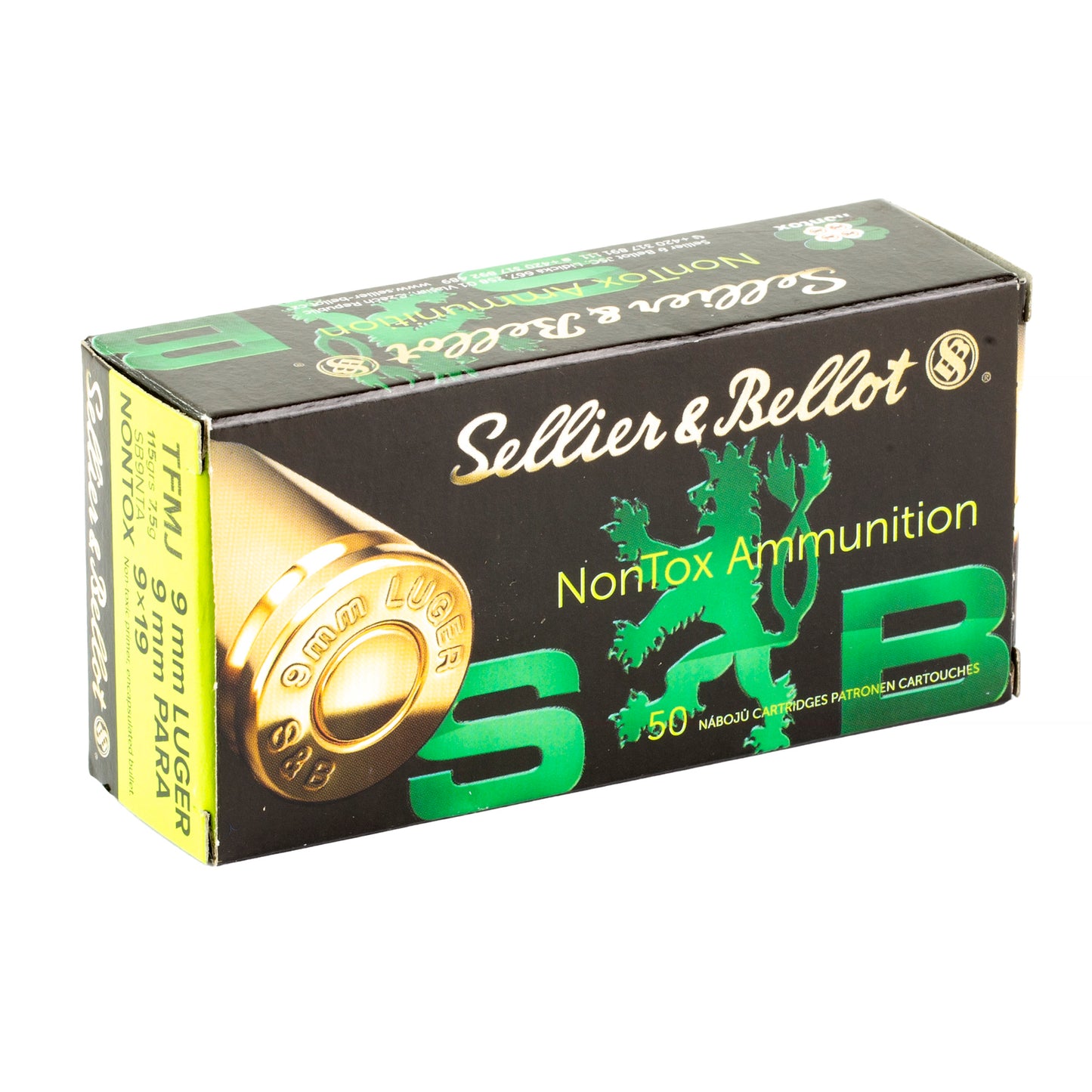 Sellier & Bellot, Pistol, 9MM, 115 Grain, Full Metal Jacket, Non Toxic (50 Round Box)