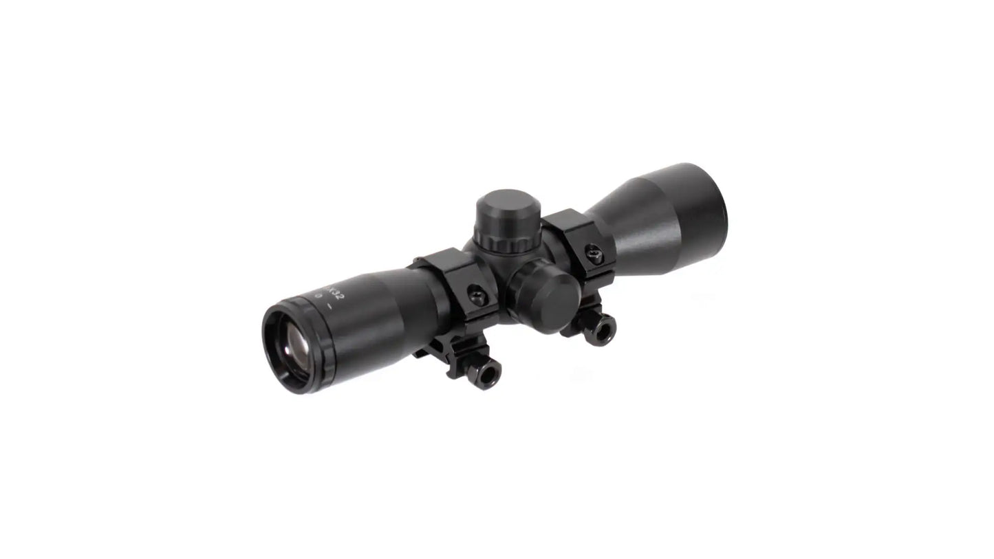 Aim Sports Tactical Rifle Mil-Dot Scope - Black | Includes Rings | 4x32mm