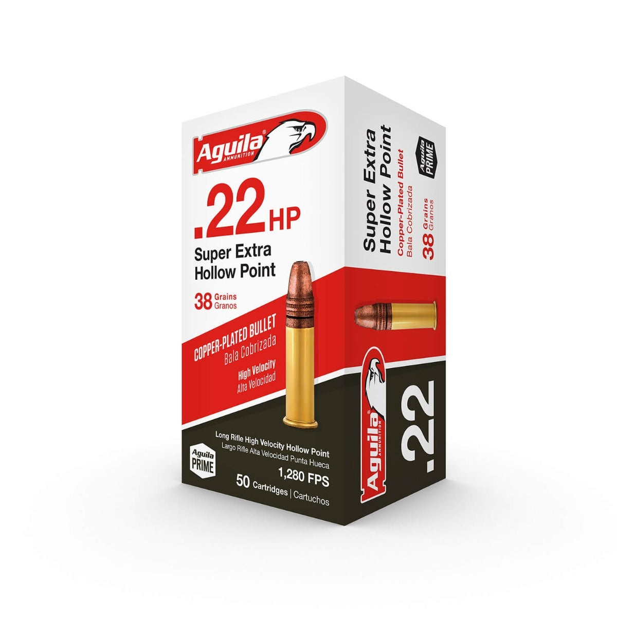 Aguila Ammunition .22 LR High Velocity Rifle Ammo - 38 Grain | Copper Plated Hollow Point | (50 Round Box)