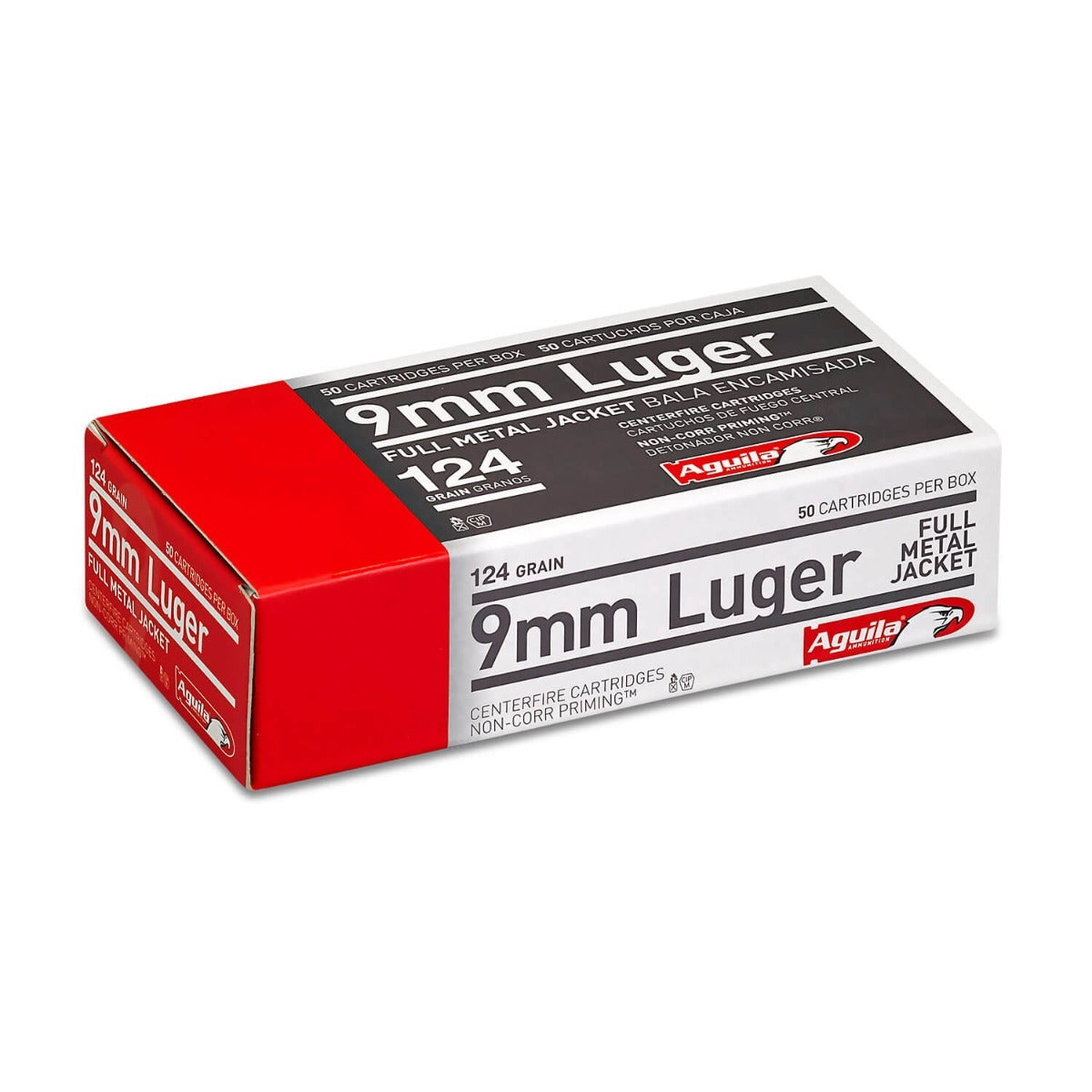 Aguila Ammunition 9mm Luger Handgun Ammo - 124 Grain | FMJ | (50 Round Box)