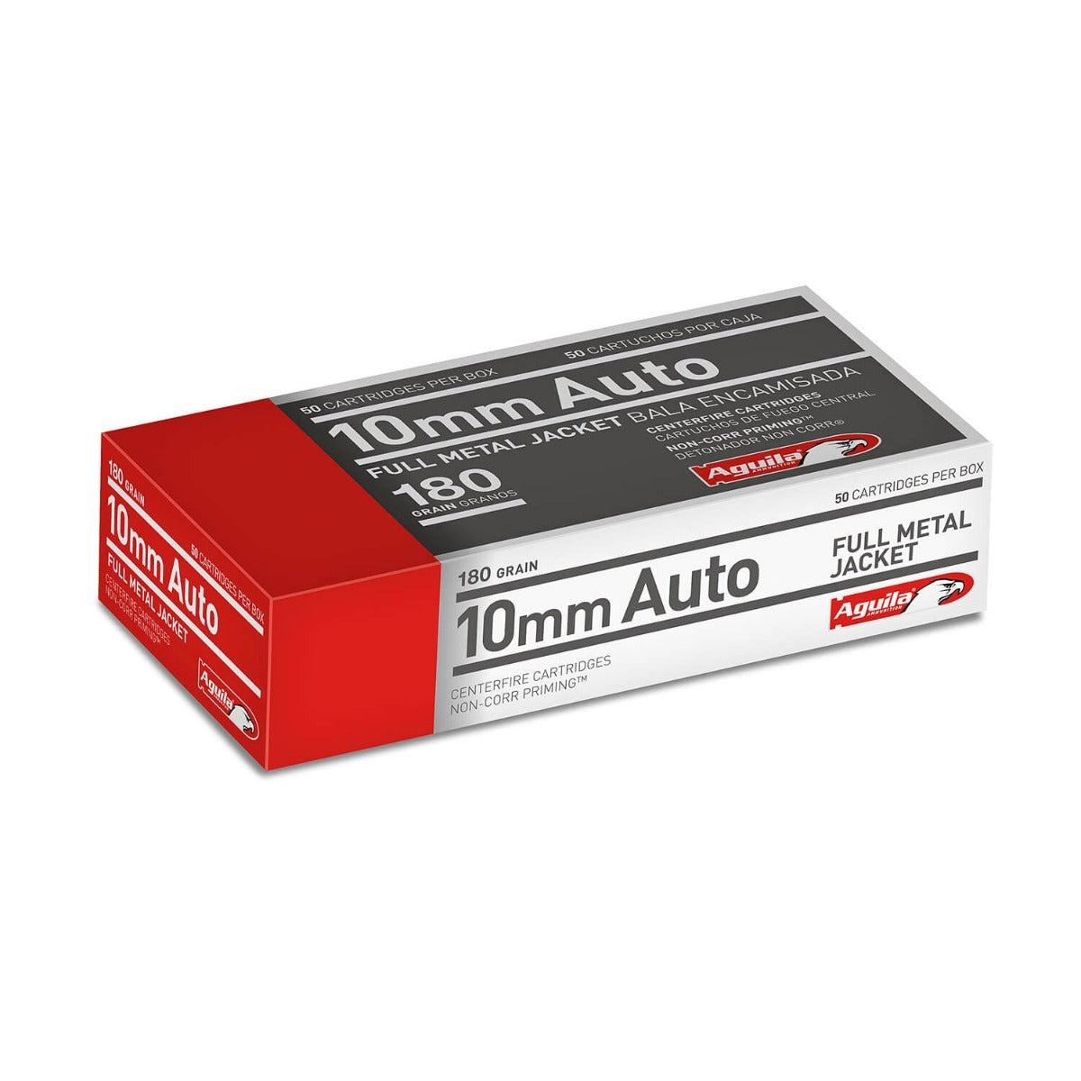 Aguila Ammunition 10mm Auto Handgun Ammo - 180 Grain | Full Metal Jacket| (50 Round Box)