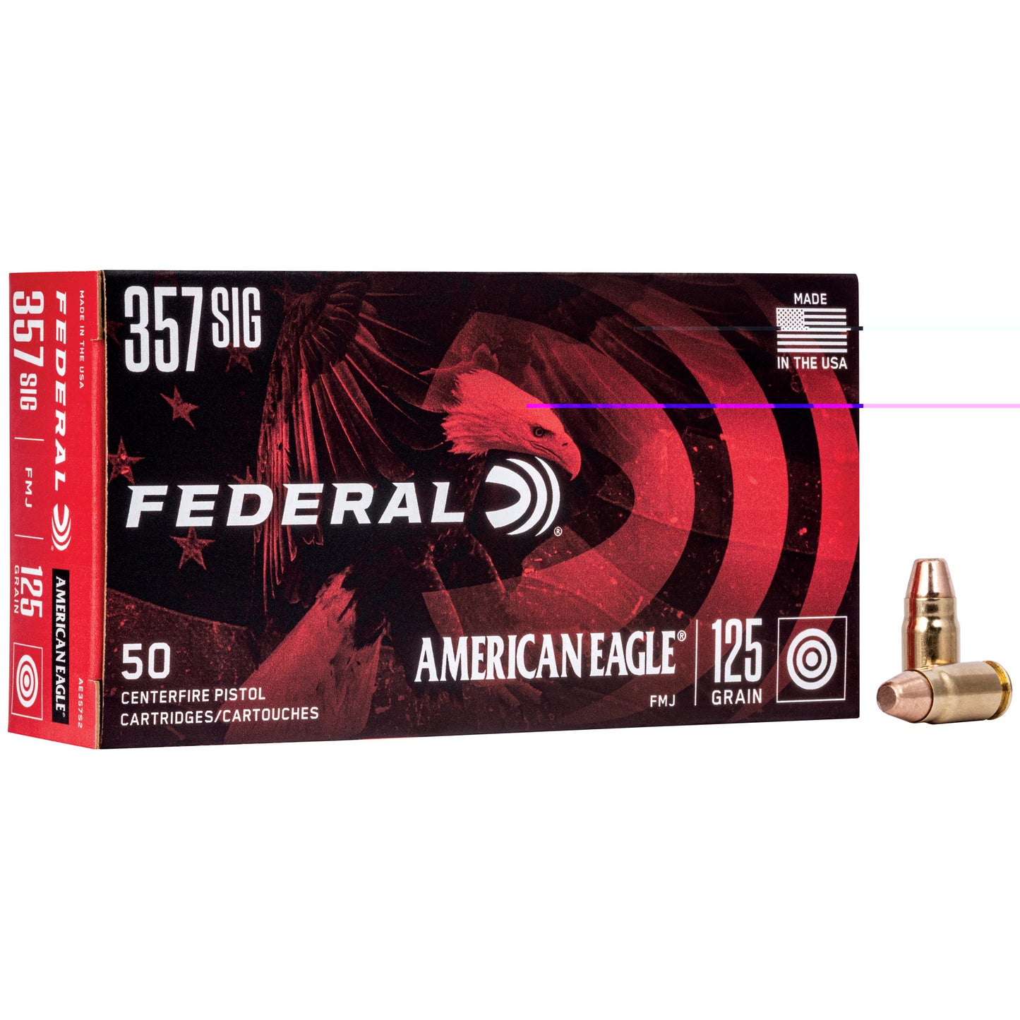 Federal, American Eagle, 357 Sig, 125 Grain | FMJ | (50 Round Box)