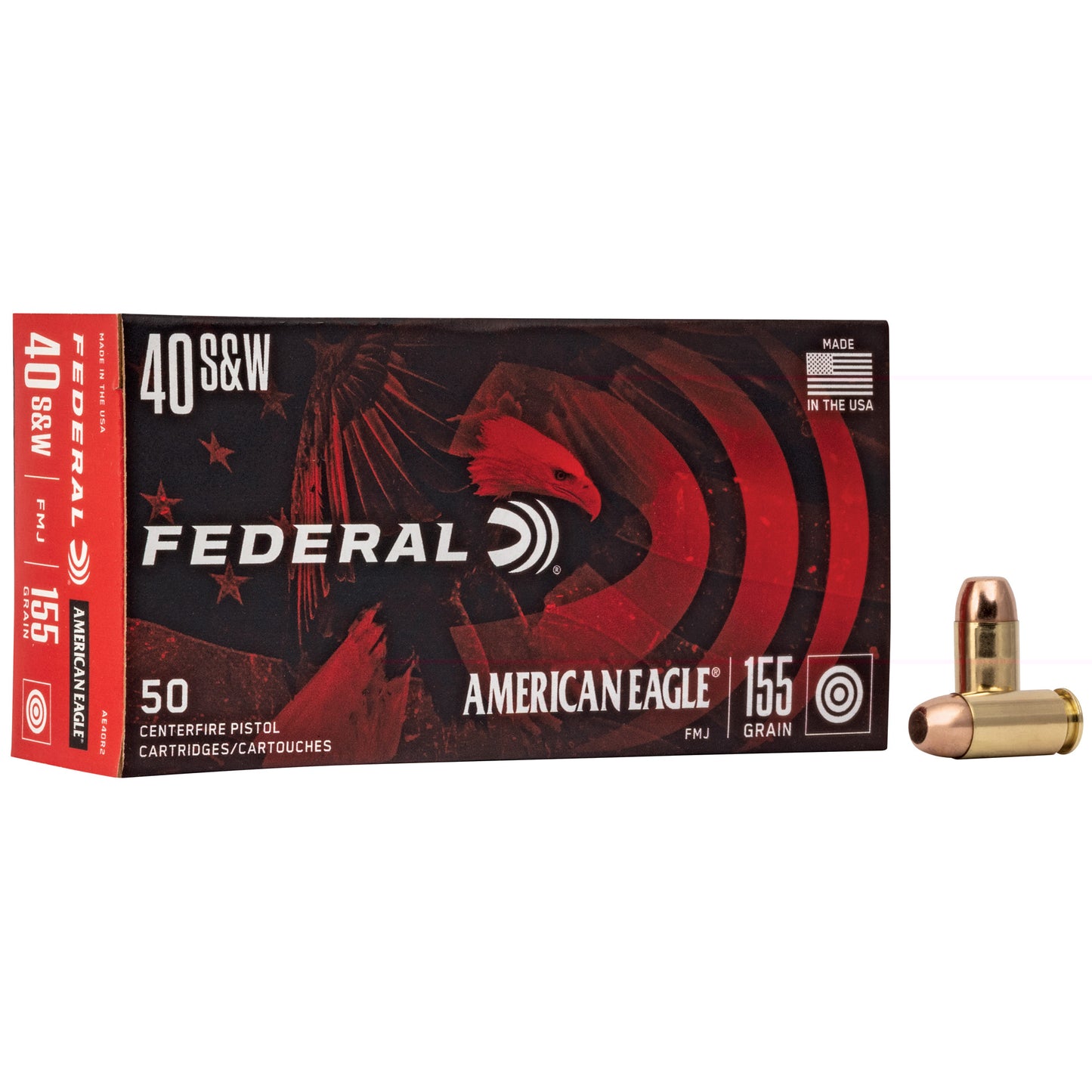Fed Am Eagle 40s&w Fmj 50/1000