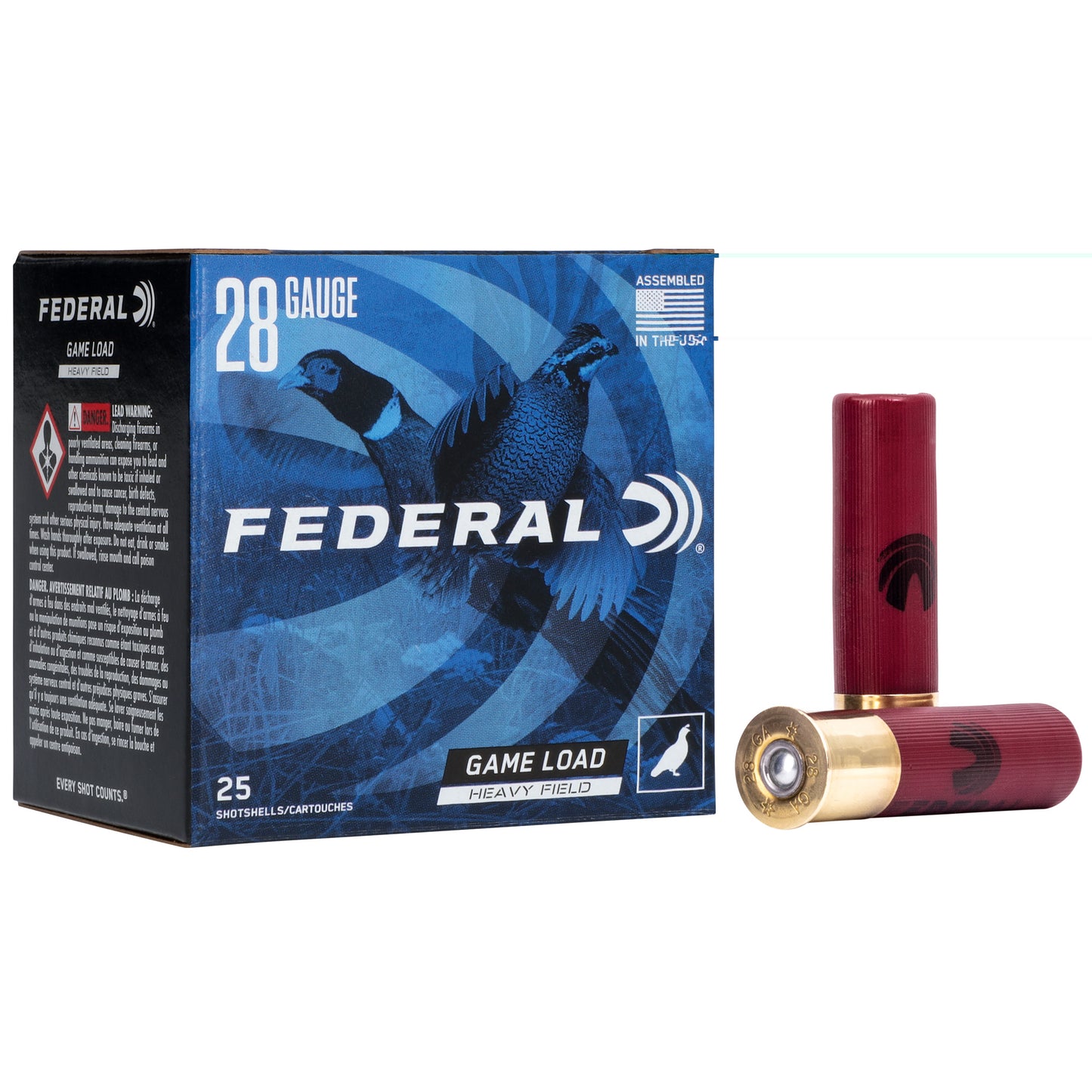 Federal, Game Load, Heavy Field, 28 Gauge, 2.75", #7.5, 1oz, Shot (25 Round Box)