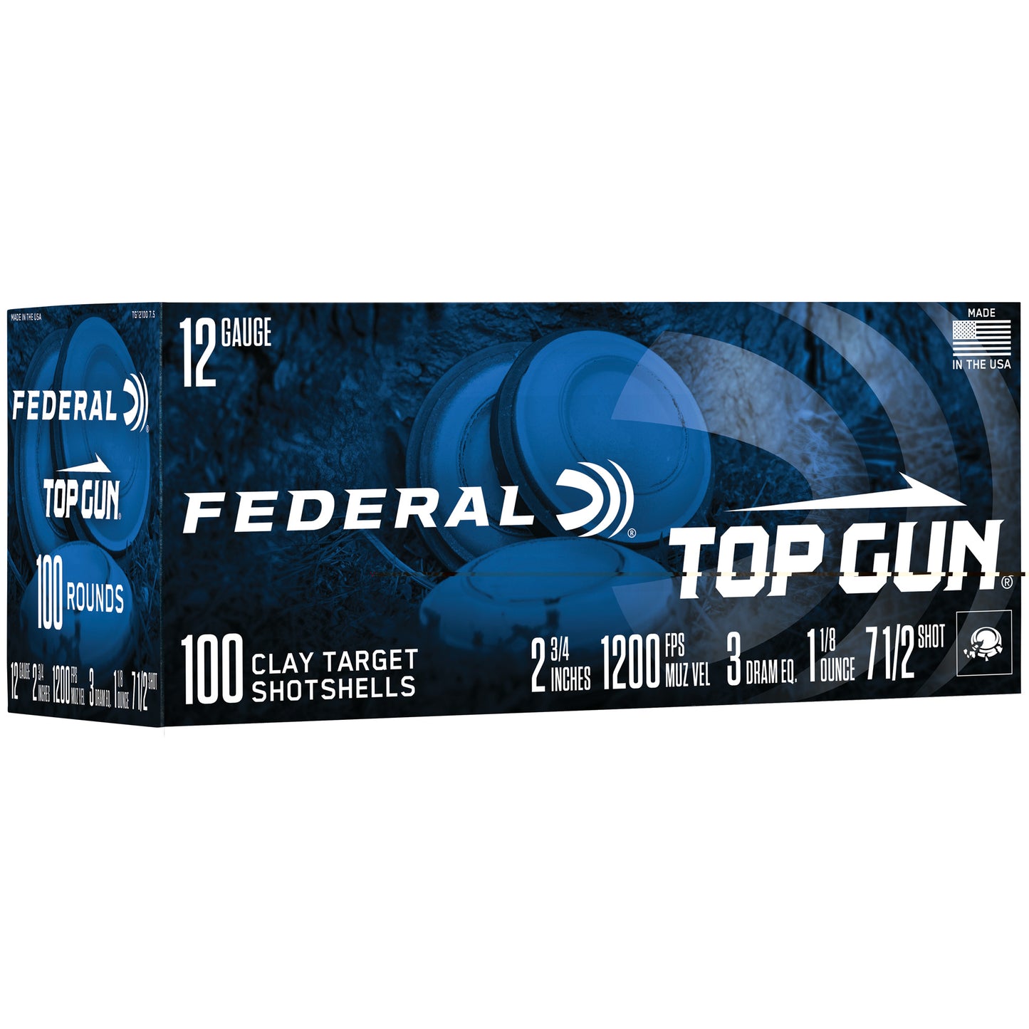 Federal, Top Gun, 12 Gauge 2.75", #7.5, 1 1/8 oz (100 Round Box)