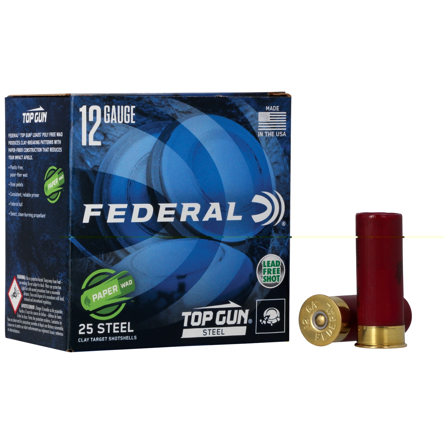 Federal, Top Gun, Paper Wad, 12 Gauge 2.75", #7.5, 1 1/8 oz, Lead (25 Round Box)