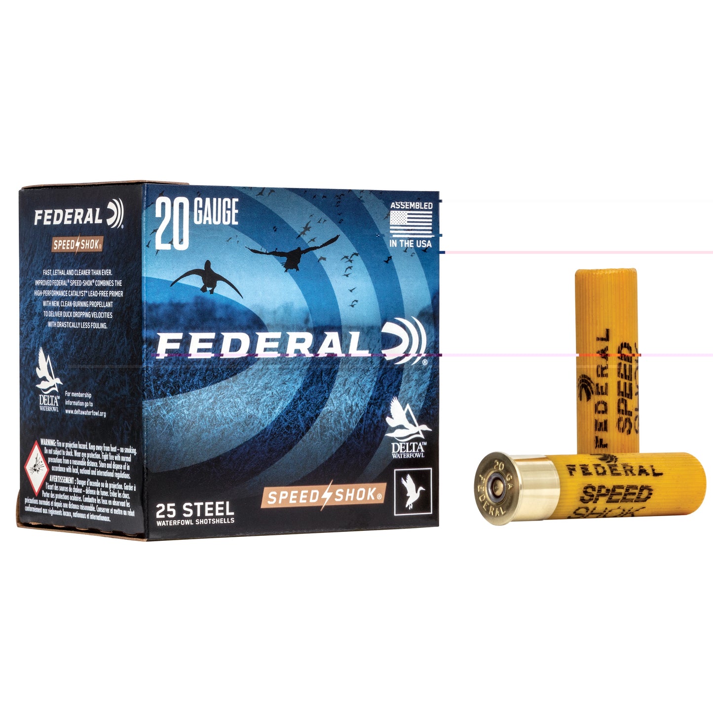 Federal, Speed-Shok, 20 Gauge 3", #2, 7/8 oz, Steel Shot (25 Round Box)