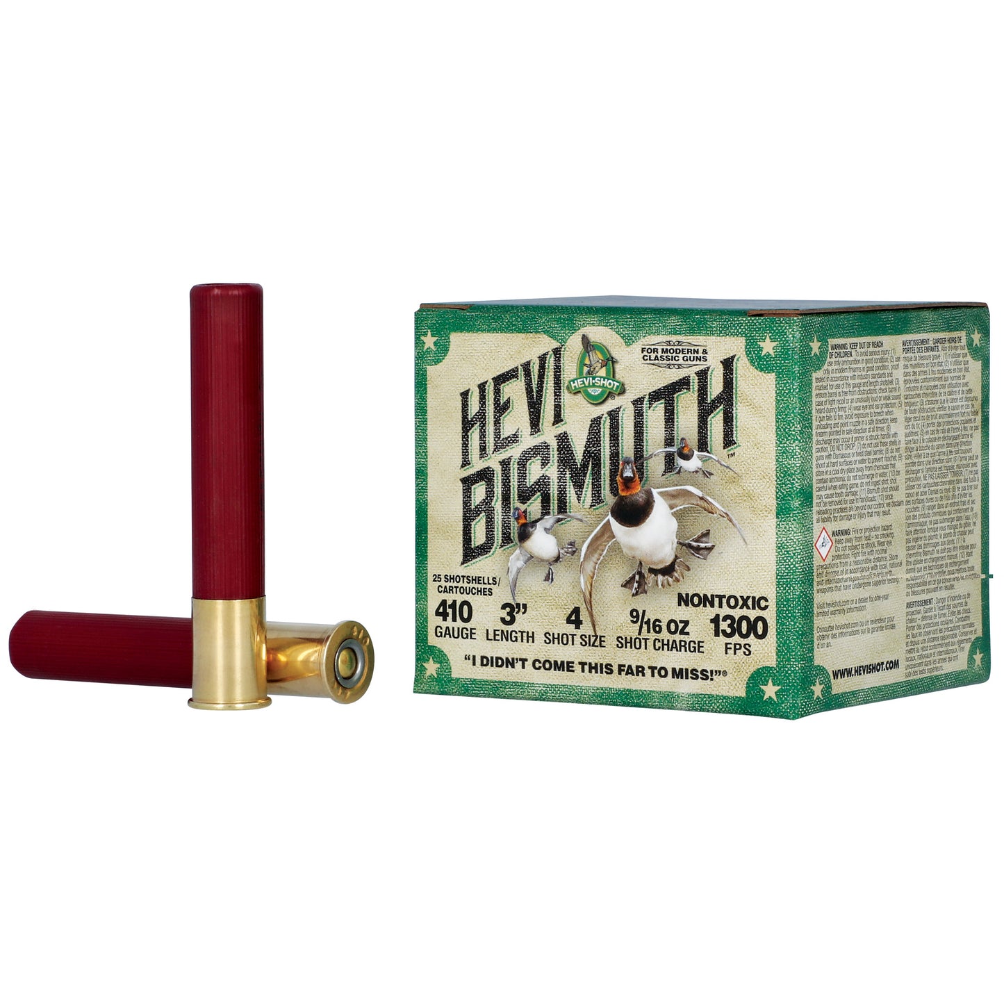 HEVI-Shot, HEVI-SHOT, HEVI-BISMUTH, 410 Gauge 3", #4, 9/16 oz, Bismuth Shot (25 Round Box)