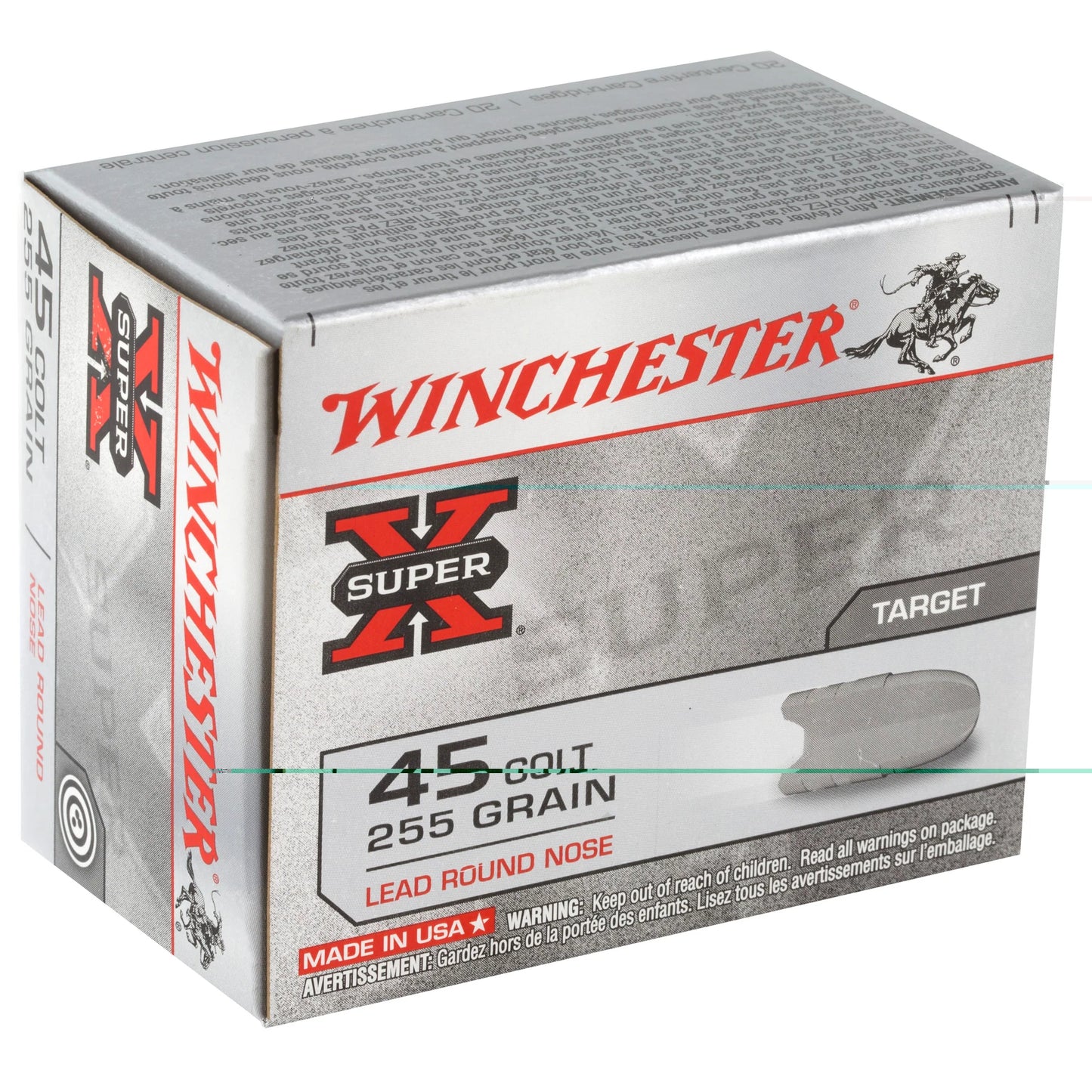 Winchester, SuperX, .45 Colt 255 Grain | LRN |  (20 Round Box)