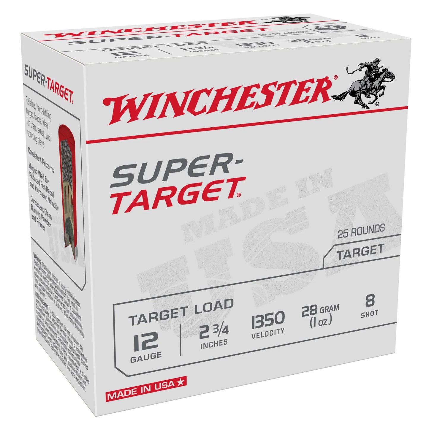 Winchester Ammunition, Super Target, 12 Gauge 2.75", #8 Shot, 1 oz, Shotshell  (25 Round Box)
