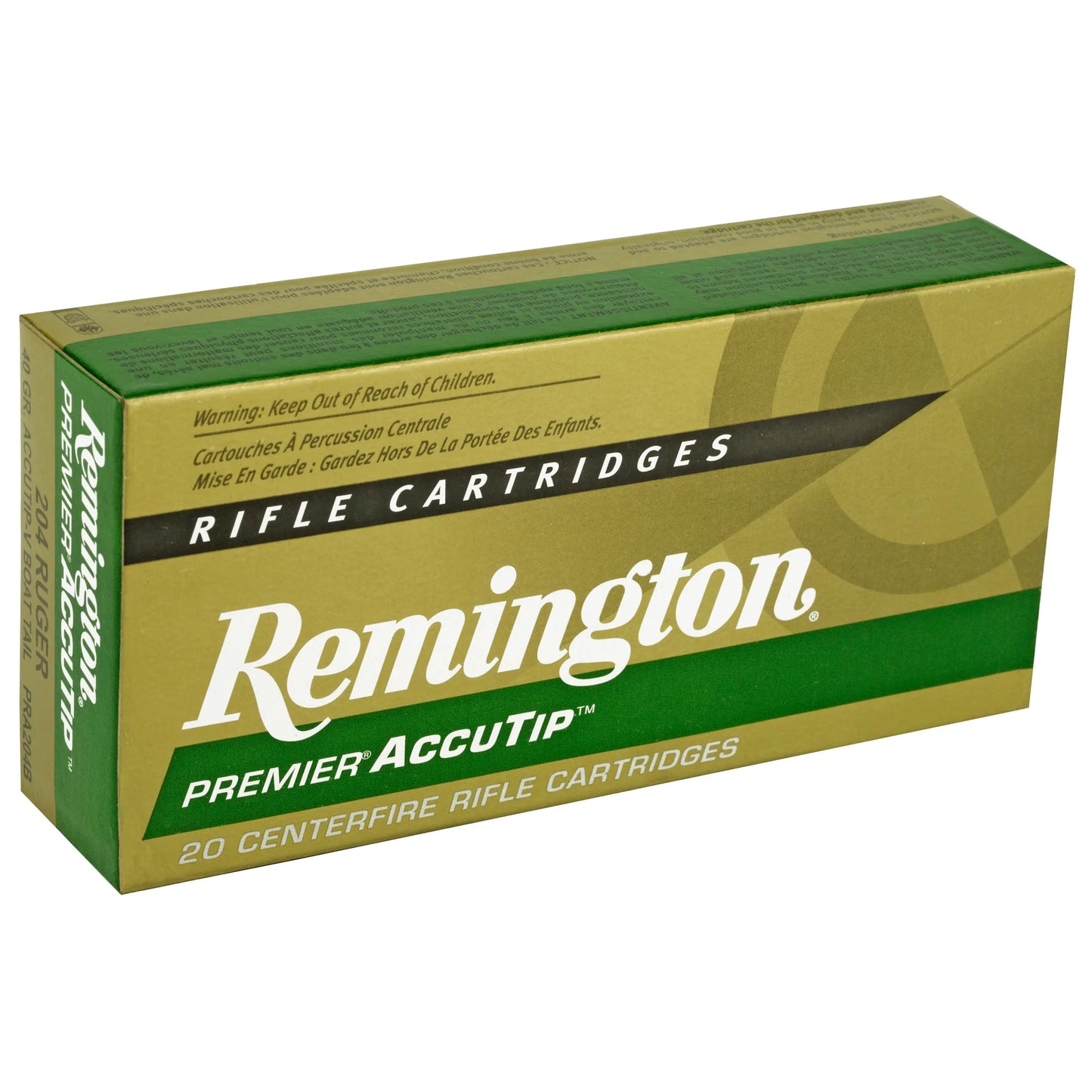 Remington, Premier Accutip, 204 Ruger, 40 Grain, Accutip, Boat Tail, (20 Round Box)