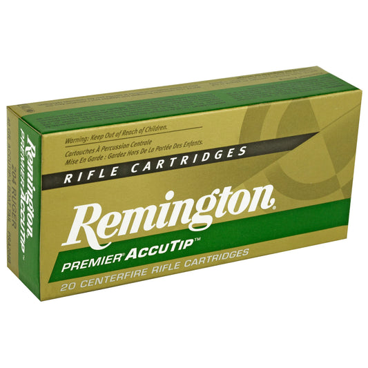 Remington, Premier Accutip, 204 Ruger, 40 Grain, Accutip, Boat Tail, (20 Round Box)