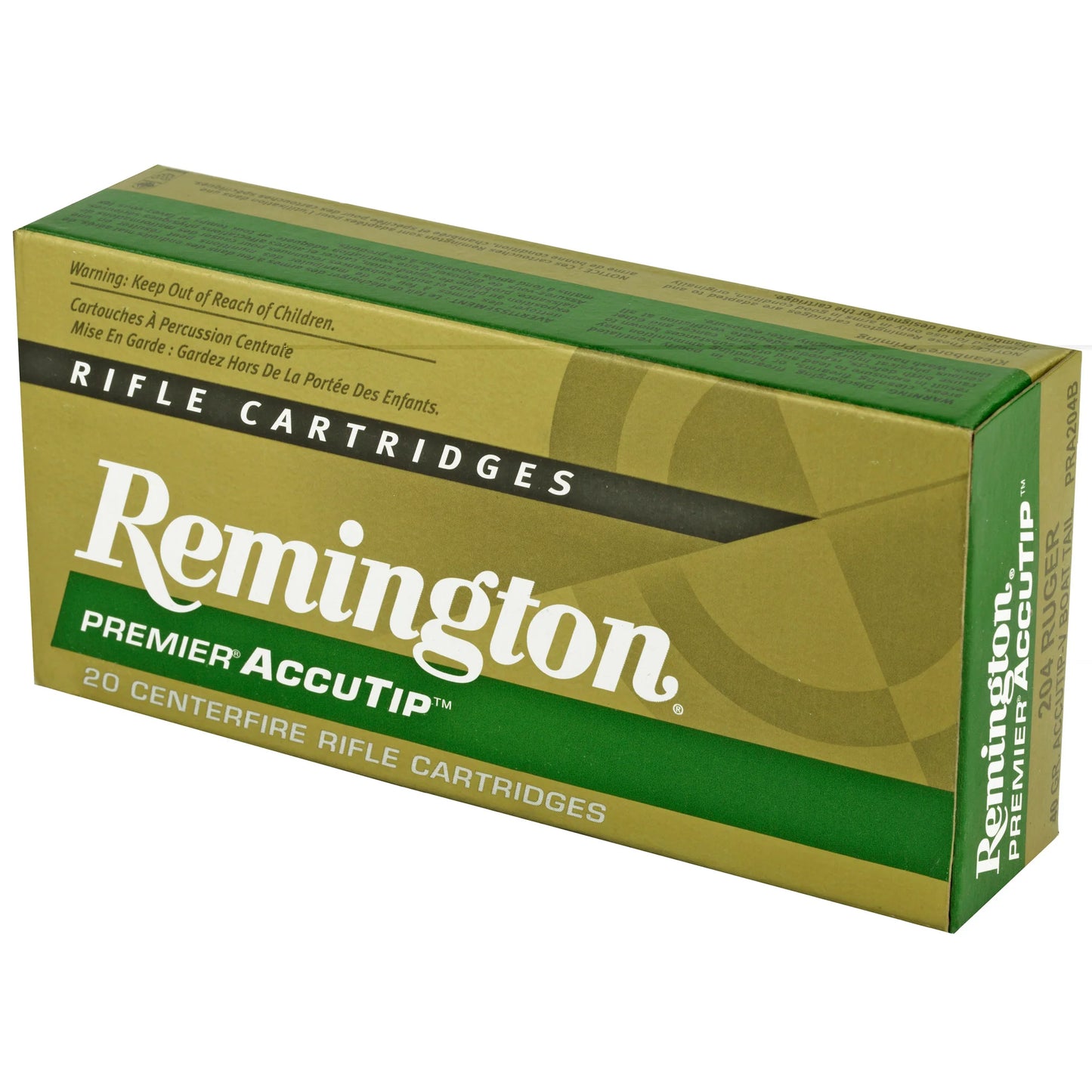 Remington, Premier Accutip, 204 Ruger, 40 Grain, Accutip, Boat Tail, (20 Round Box)