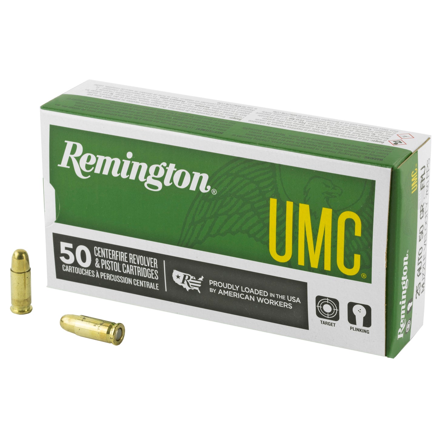 Remington, UMC, 25 ACP, 50 Grain, Full Metal Jacket, (50 Round Box)