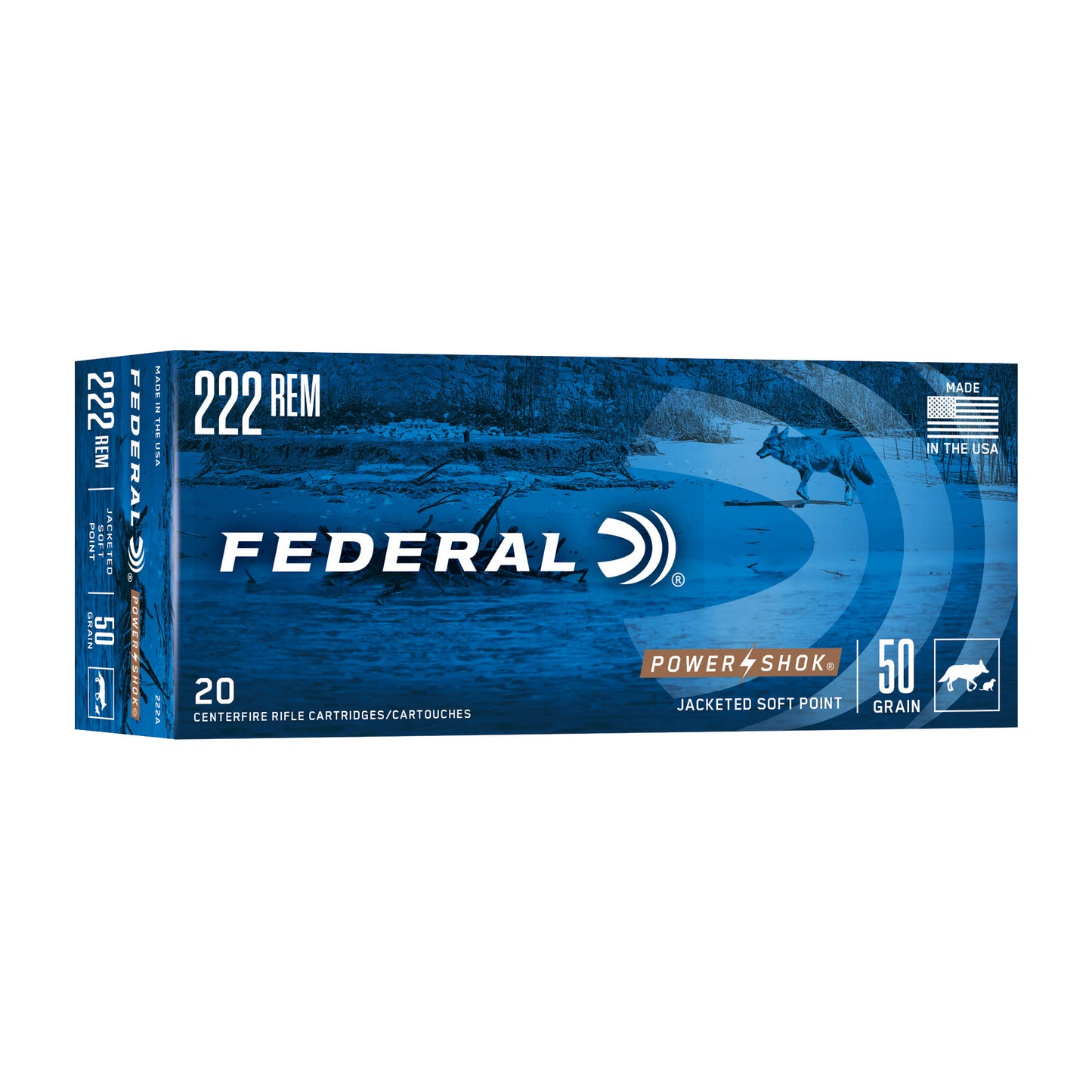 Federal, PowerShok, 222REM, 50 Grain, Soft Point, 20 Round Box