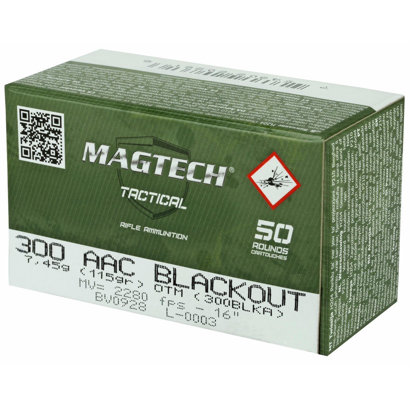 Magtech, First Defense, 300 Blackout, 115 Grain, Hollow Point Flat Base, (50 Round Box)
