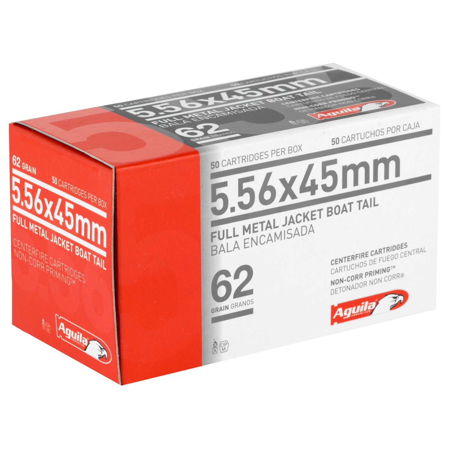 Aguila Ammunition, Rifle, 556NATO, 62 Grain, Full Metal Jacket Boat Tail, (50 Round Box)