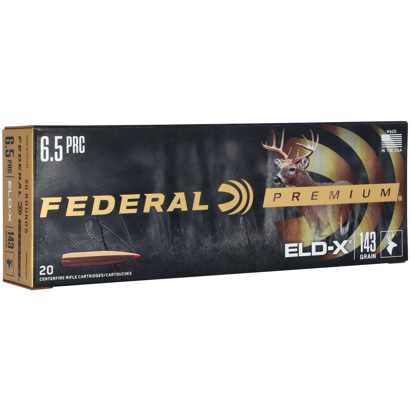 Federal, Federal Premium, Extremely Low Drag eXpanding, 6.5 PRC, 143 Grain, Polymer Tip, 20 Round Box