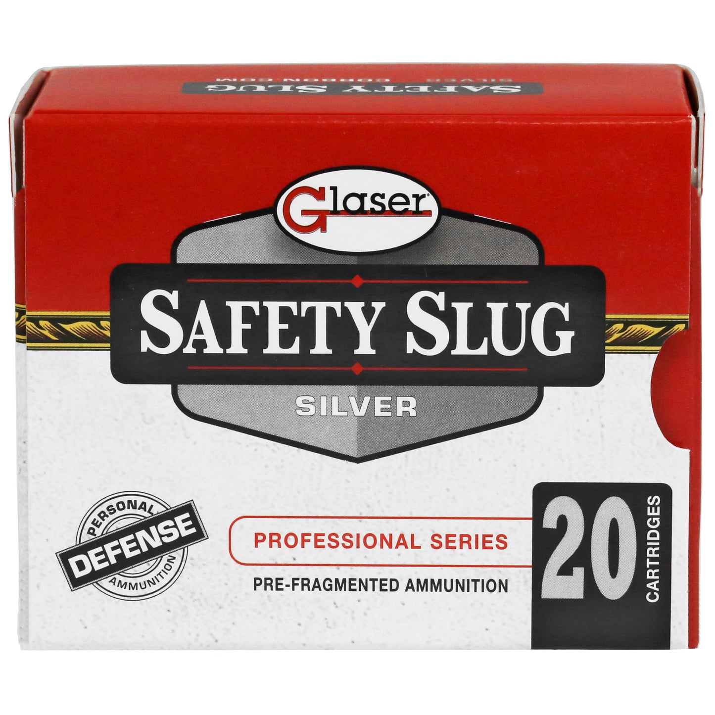Glaser, Silver, 40 S&W, 115 Grain, Pre-Fragmented, 20 Round Box