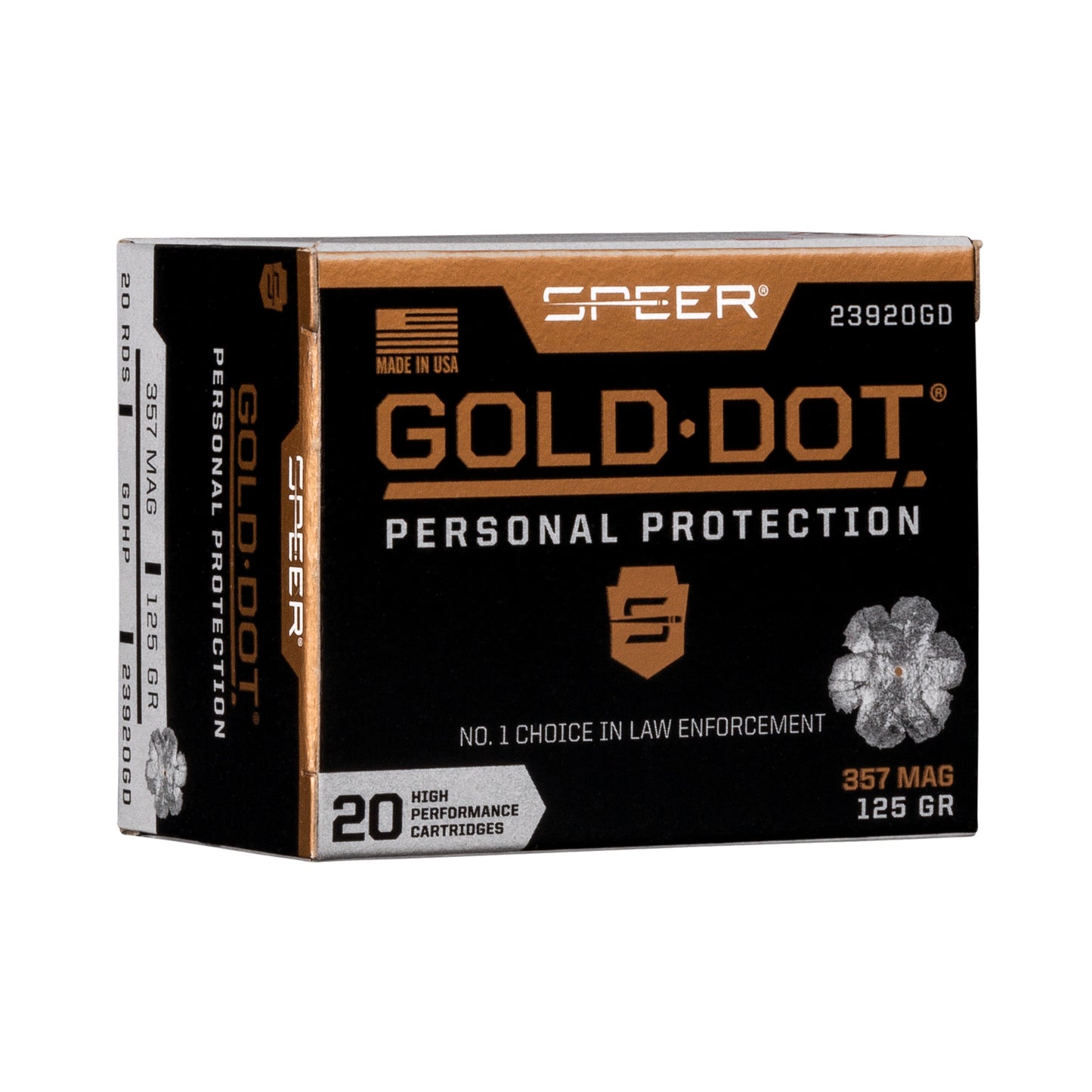 Speer Ammunition, Speer Gold Dot, Personal Protection, 357MAG, 125 Grain | HP |  (20 Round Box)