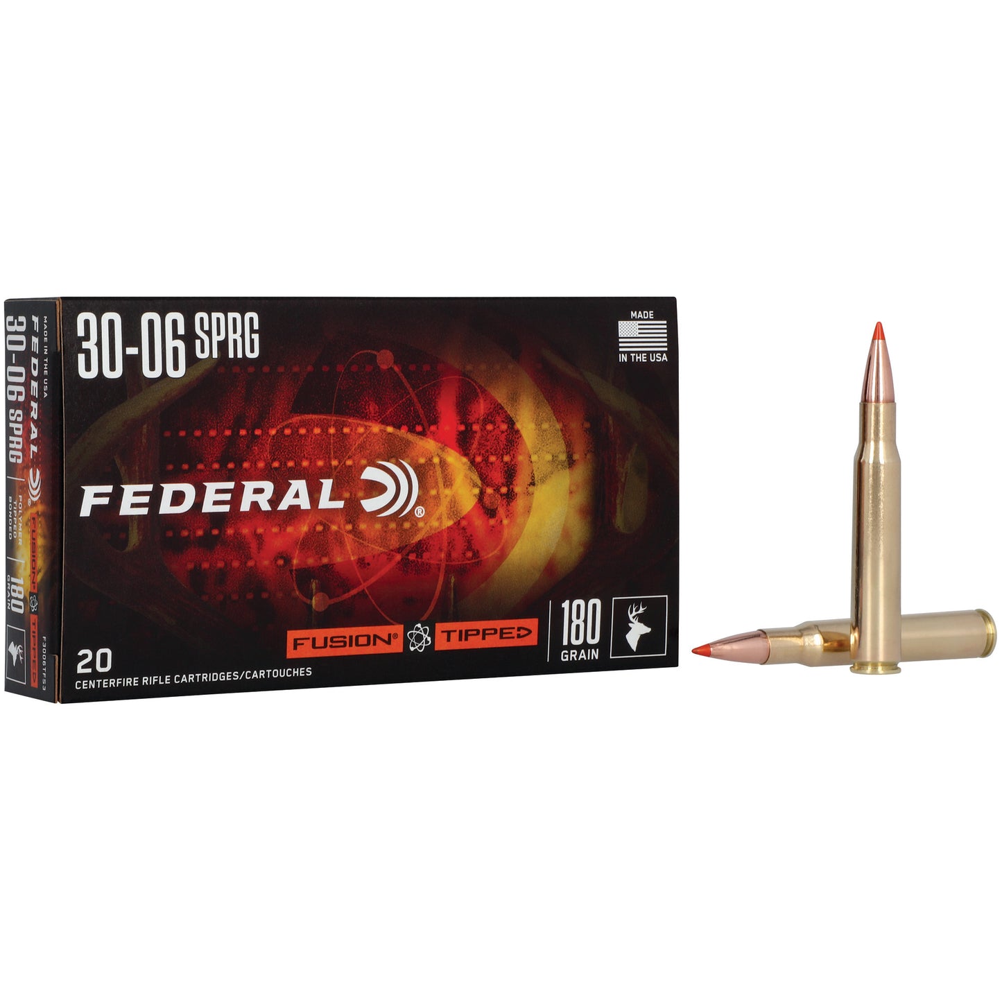 Federal, Fusion, 30-06 Springfield, 180 Grain, Fusion Polymer Tip, 20 Round Box