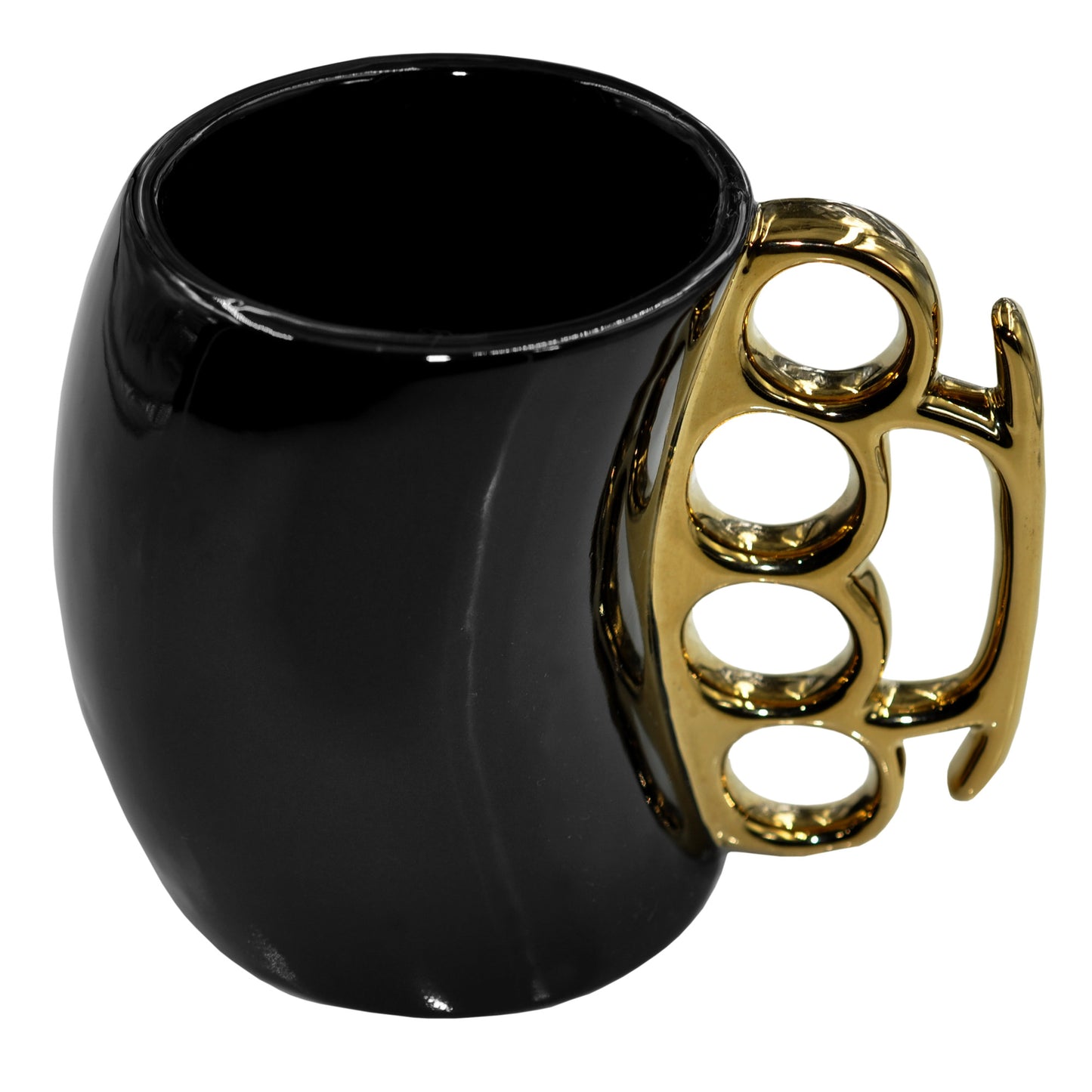 CBG BRASS KNUCKLE MUG BLACK AND GOLD