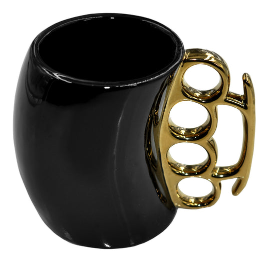 CBG BRASS KNUCKLE MUG BLACK AND GOLD