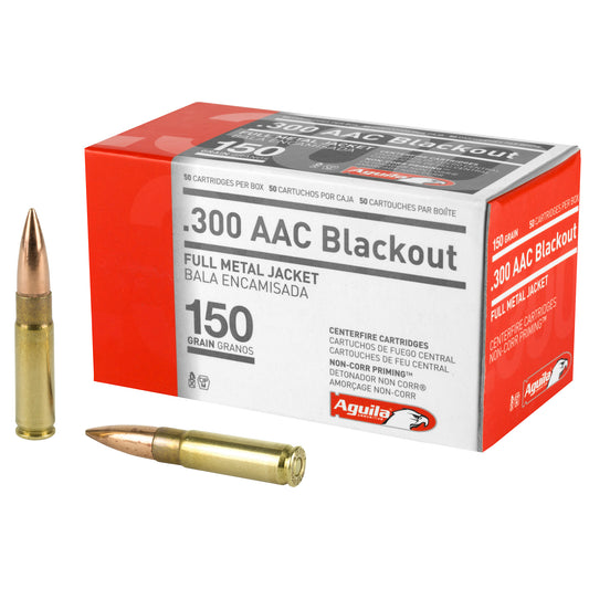 Aguila Ammunition, 300 Blackout, 150 Grain, Full Metal Jacket, (50 Round Box)