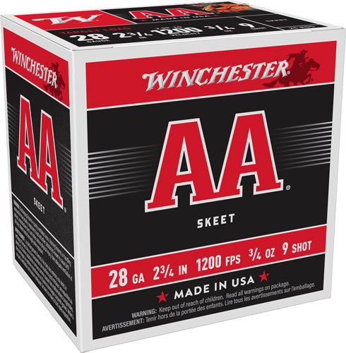 #9 1200FPS 250RD CASE LOT WINCHESTER AA 28GA 2.75" 3/4OZ