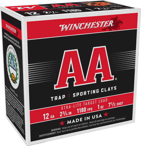 #7.5 1180FPS CASE LOT WINCHESTER AA 12GA 2.75" 1OZ  (250 Round Case)