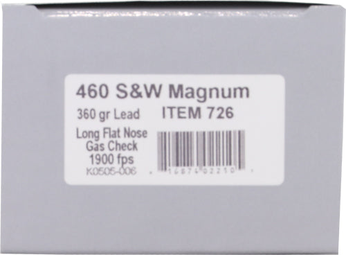 FLAT NOSE 20RD 10BX/CSUNDERWOOD 460 SW MAG 360GR