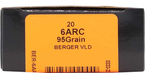 95GR BERGER VLD 20RD 25BX/CSHSM TROPHY GOLD 6MM ARC
