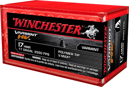 17GR 2550FPS V-MAX 50RD 20BX/C WINCHESTER VARMINT HV 17HMR