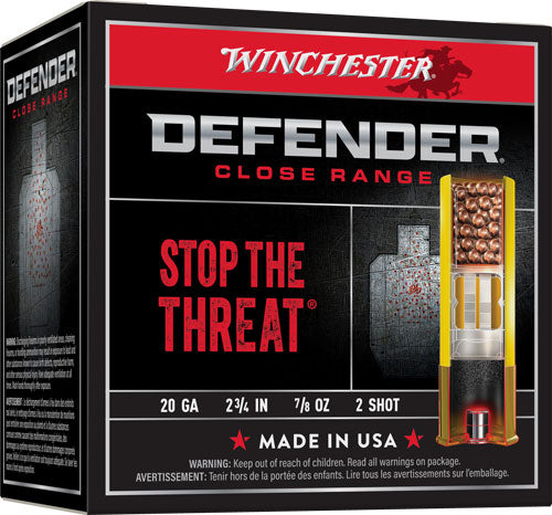 7/8OZ #2 25RD 10BX/CS WINCHESTER DEFENDER 20GA 2.75"