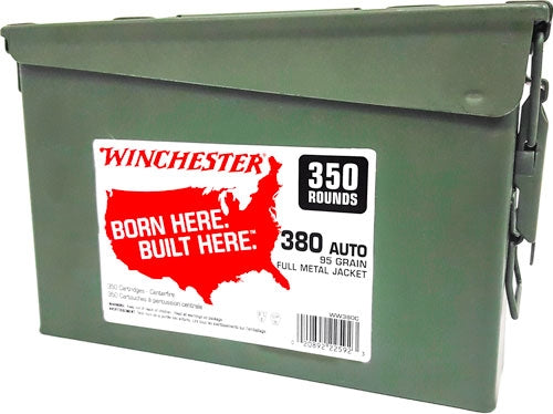 CASE OF (2) 300RD CANS WINCHESTER 380 ACP 95GR FMJ-RN