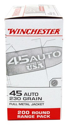 FMJ-RN 600RD CASE LOT WINCHESTER USA 45 ACP 230GR